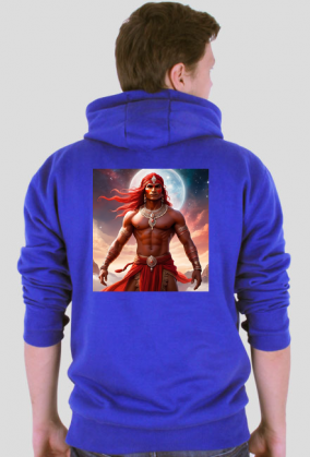 Bluza z kapturem z nadrukiem Fantasy Czerwony Indianin 2