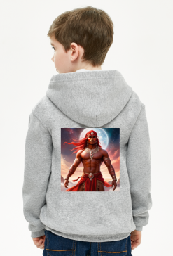 Bluza dziecieca rozpinana z kapturem z nadrukiem Fantasy Czerwony Indianin 2