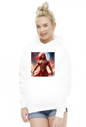 Bluza z kapturem z nadrukiem Fantasy Czerwony Indianin 2