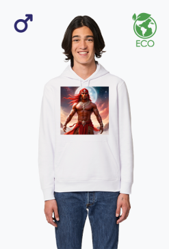 Ekologiczna bluza z kapturem z nadrukiem Fantasy Czerwony Indianin 2