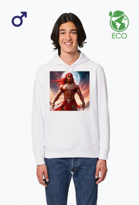 Ekologiczna bluza z kapturem z nadrukiem Fantasy Czerwony Indianin 2