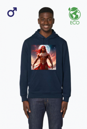 Ekologiczna bluza z kapturem z nadrukiem Fantasy Czerwony Indianin 2