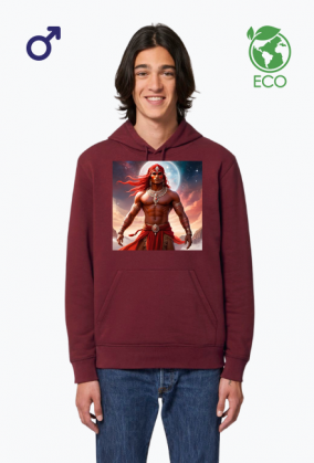 Ekologiczna bluza z kapturem z nadrukiem Fantasy Czerwony Indianin 2