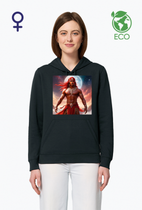 Ekologiczna bluza z kapturem z nadrukiem Fantasy Czerwony Indianin 2