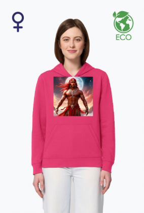 Ekologiczna bluza z kapturem z nadrukiem Fantasy Czerwony Indianin 2