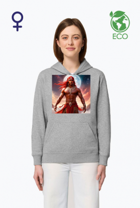 Ekologiczna bluza z kapturem z nadrukiem Fantasy Czerwony Indianin 2