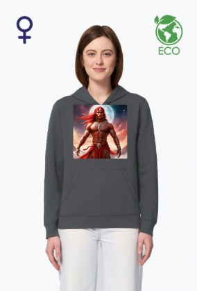 Ekologiczna bluza z kapturem z nadrukiem Fantasy Czerwony Indianin 2