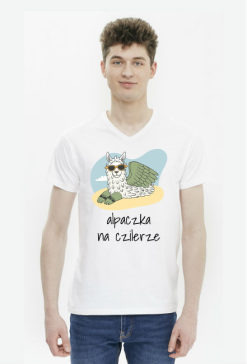 alpaczka na czilerze - t-shirt v-neck men