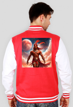 Bluza college nadruk na plecach Fantasy Czerwony Indianin 3