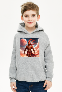 Bluza dziecieca z kapturem z nadrukiem Fantasy Czerwony Indianin 3