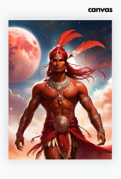 Plakat obraz canvas pionowy A2 Fantasy Czerwony Indianin 3