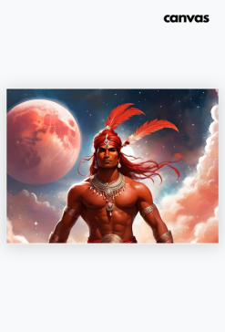 Plakat obraz canvas poziomy A2 Fantasy Czerwony Indianin 3