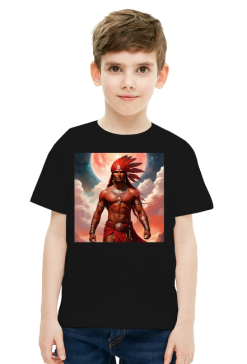 Dziecieca koszulka T-Shirt z nadrukiem Fantasy Czerwony Indianin 4
