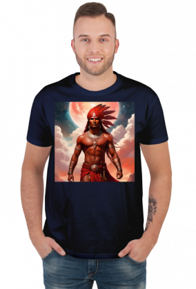 Koszulka T-Shirt z nadrukiem Fantasy Czerwony Indianin 4