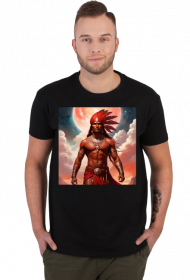 Koszulka T-Shirt z nadrukiem Fantasy Czerwony Indianin 4