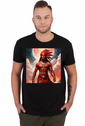 Koszulka T-Shirt z nadrukiem Fantasy Czerwony Indianin 4