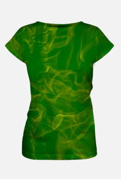 Koszulka damska Green flames Zielone płomienie Fullprint