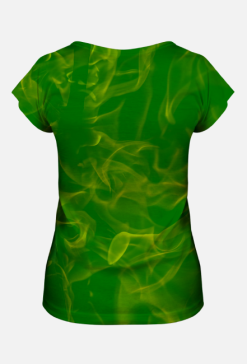 Koszulka damska Green flames Zielone płomienie Fullprint