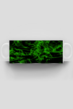 Kubek biały Green flames v2 Full