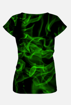Koszulka damska Green flames zielone płomienie v2 Fullprint