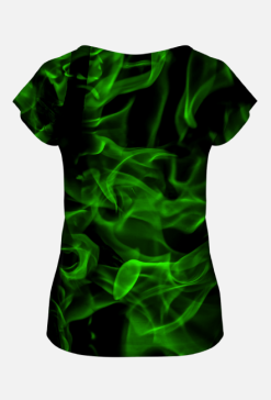 Koszulka damska Green flames zielone płomienie v2 Fullprint