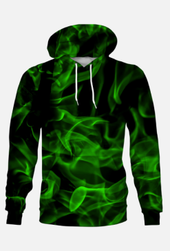Bluza z kapturem Green flames v2 Fullprint