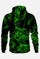 Bluza z kapturem Green flames v2 Fullprint