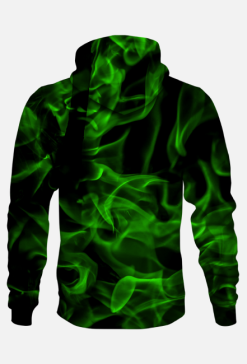 Bluza z kapturem Green flames v2 Fullprint