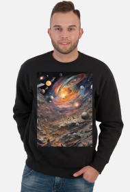 Bluza Męska Klasyczna kosmos destrukcja #1