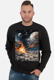 Bluza Męska Klasyczna kosmos destrukcja #2