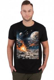 Koszulka Męska kosmos destrukcja #2