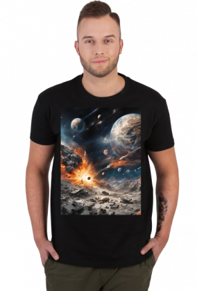 Koszulka Męska kosmos destrukcja #2
