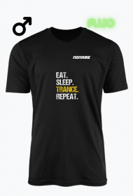 Koszulka "Eat Sleep Trance Repeat" z fluorescencyjnym nadrukiem – NONAME