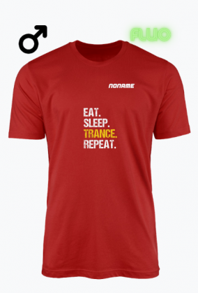 Koszulka "Eat Sleep Trance Repeat" z fluorescencyjnym nadrukiem – NONAME