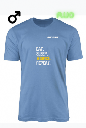 Koszulka "Eat Sleep Trance Repeat" z fluorescencyjnym nadrukiem – NONAME