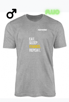 Koszulka "Eat Sleep Trance Repeat" z fluorescencyjnym nadrukiem – NONAME