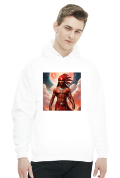 Bluza z kapturem z nadrukiem Fantasy Czerwony Indianin 4