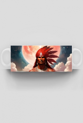 Kolorowy kubek Fantasy Czerwony Indianin 4