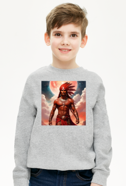 Dziecieca bluza bez kaptura z nadrukiem Fantasy Czerwony Indianin 4