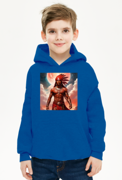 Bluza dziecieca z kapturem z nadrukiem Fantasy Czerwony Indianin 4