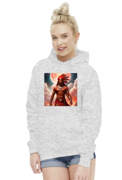 Damska bluza z kapturem z nadrukiem Fantasy Czerwony Indianin 4