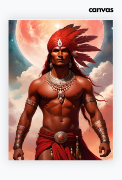 Plakat obraz canvas pionowy A2 Fantasy Czerwony Indianin 4