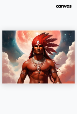 Plakat obraz canvas poziomy A2 Fantasy Czerwony Indianin 4