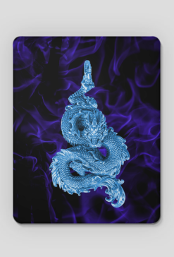 Podkładka pod myszkę Blue flames and dragon Niebieskie płomienie i smok