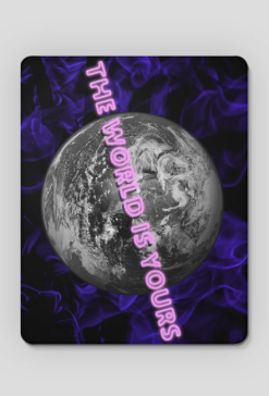 Podkladka pod myszkę The world is yours i Blue flames niebieskie plomienie