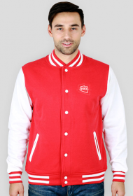 Bluza męska varsity jacket JPRDL czerwona