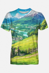 Koszulka T-Shirt z nadrukiem full print Fantasy Kraina Hobbita 1