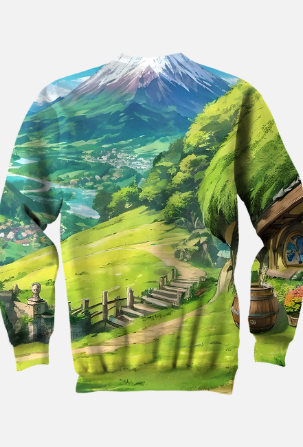 Bluza bez kaptura z nadrukiem full print Fantasy Kraina Hobbita 1