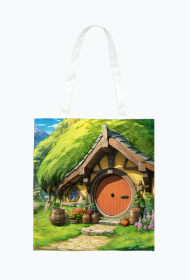 Torba ekologiczna na zakupy full print Fantasy Chatka Kraina Hobbita 1