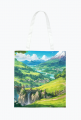 Torba ekologiczna na zakupy full print Fantasy Chatka Kraina Hobbita 1